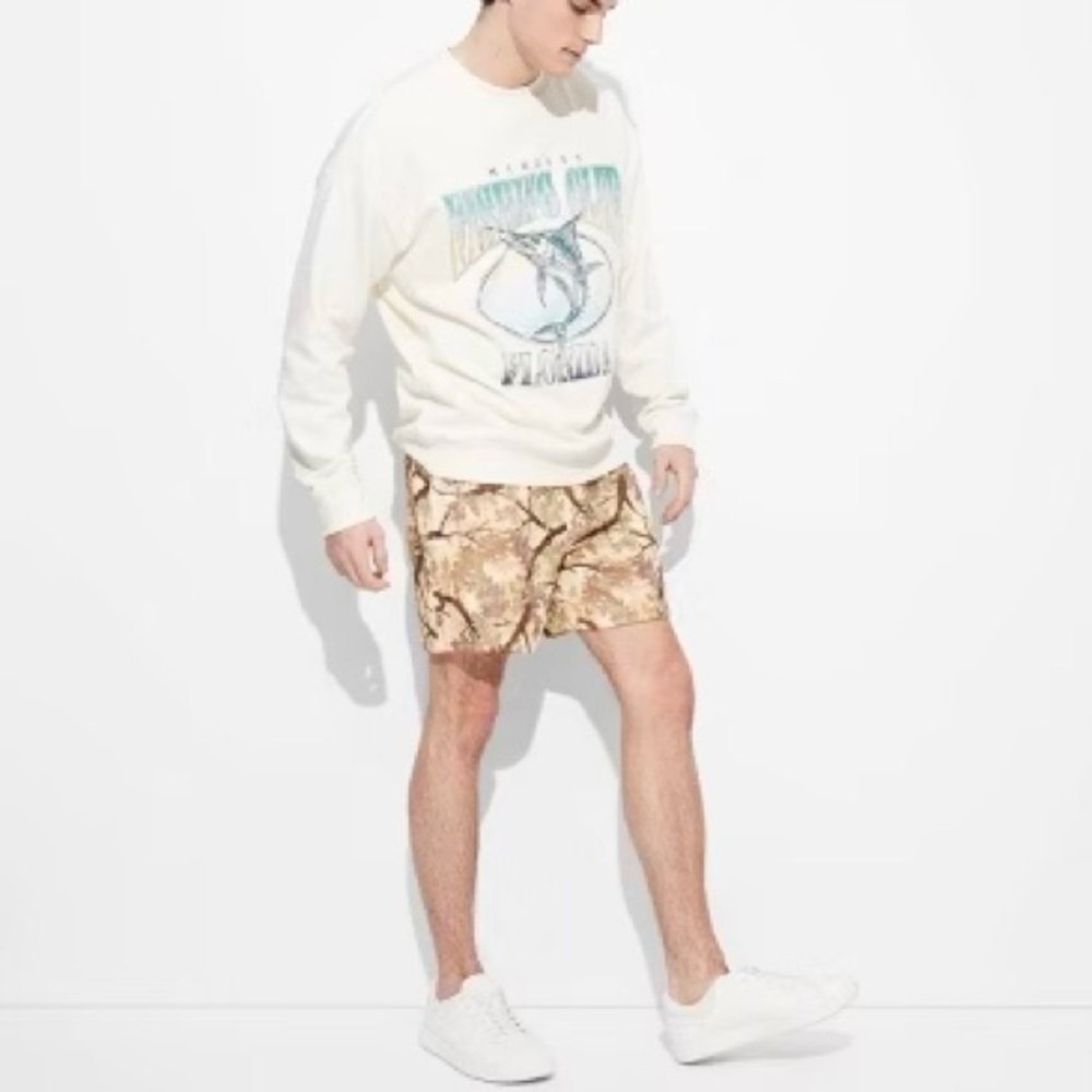 French Terry Jogger Knit Shorts 6” Camo XXL